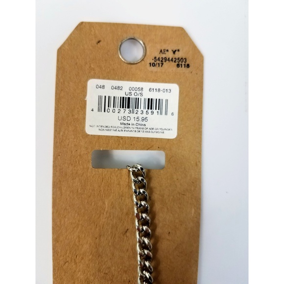 American Eagle Silver Rhinestone Choker Necklace - Picture 4 of 4